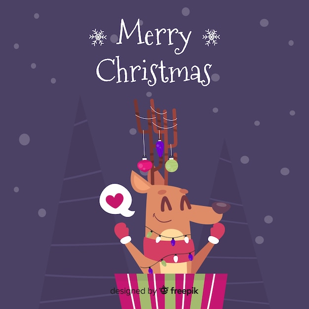 Free vector cute christmas animales background