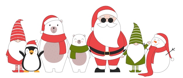 Cute Christmas characters.