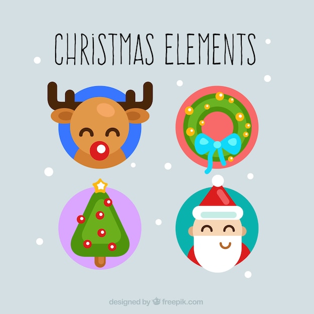 Free vector cute christmas elements