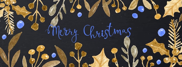 Cute christmas facebook cover with leaves