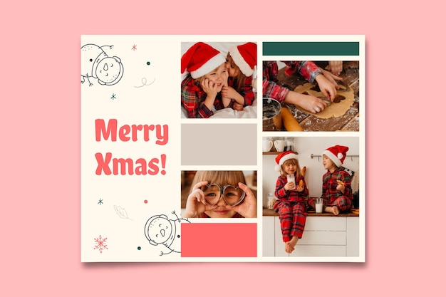 Cute christmas greeting photo collage