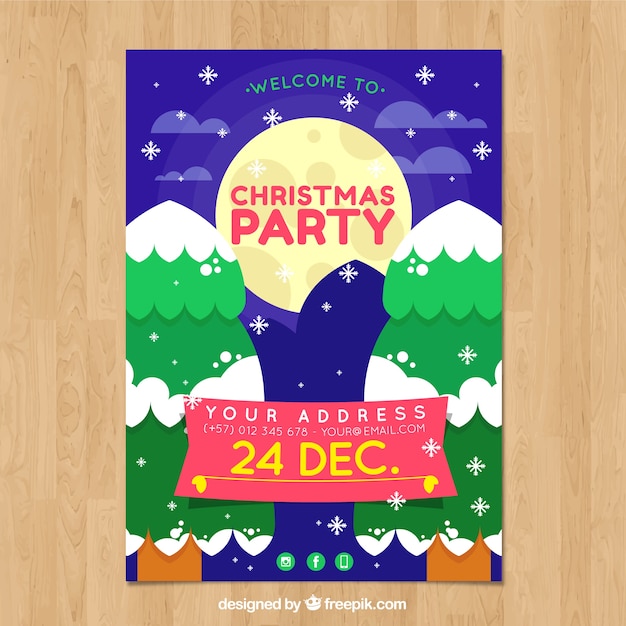 Cute christmas party poster