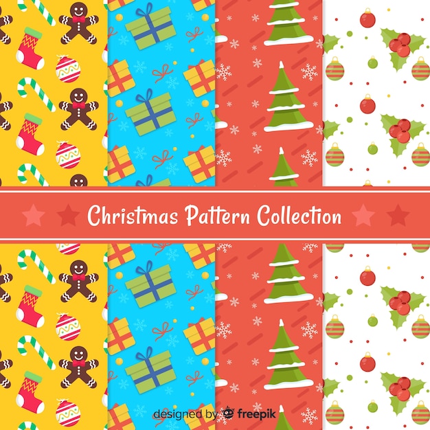 Free vector cute christmas pattern collection