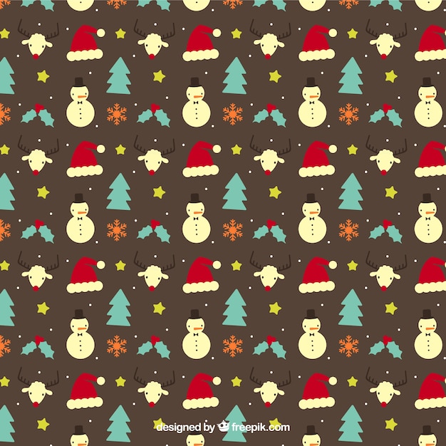 Cute christmas pattern in hand drawn style