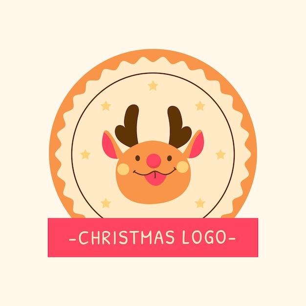 Симпатичный рождественский олень с логотипом