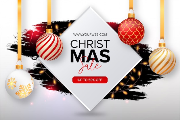 Cute Christmas Sale Banner with Splash
