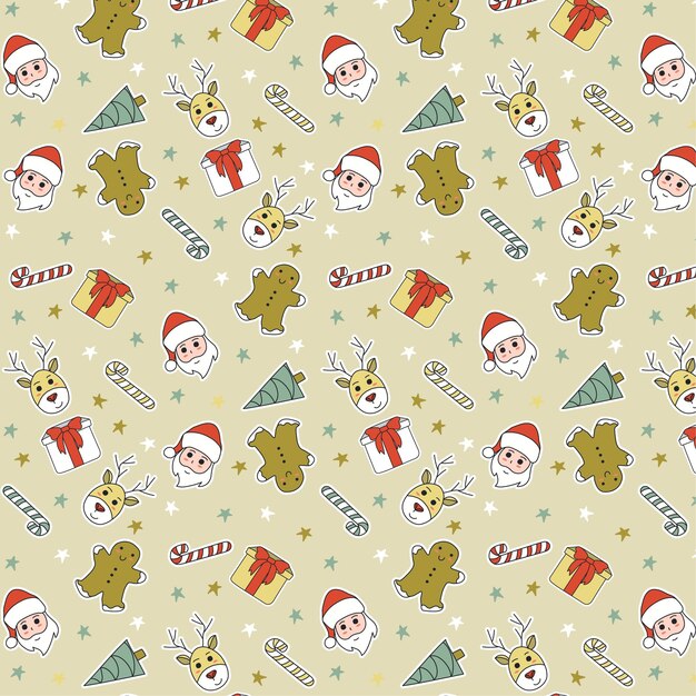 Cute Christmas Seamless Pattern