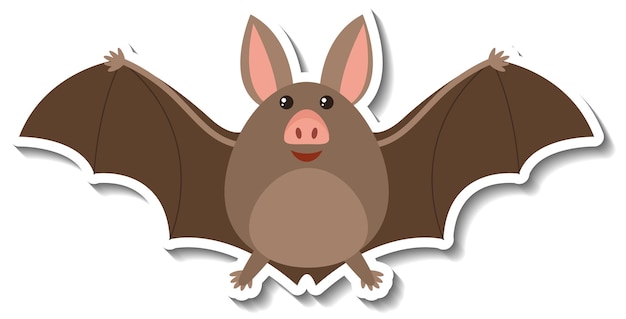 Cute chubby bat animal cartoon sticker