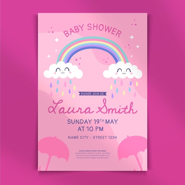 Invito dell'acquazzone di bambino carino chuva de amor