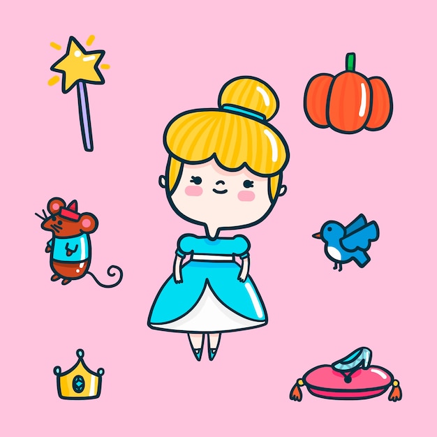 Cute cinderella illustration