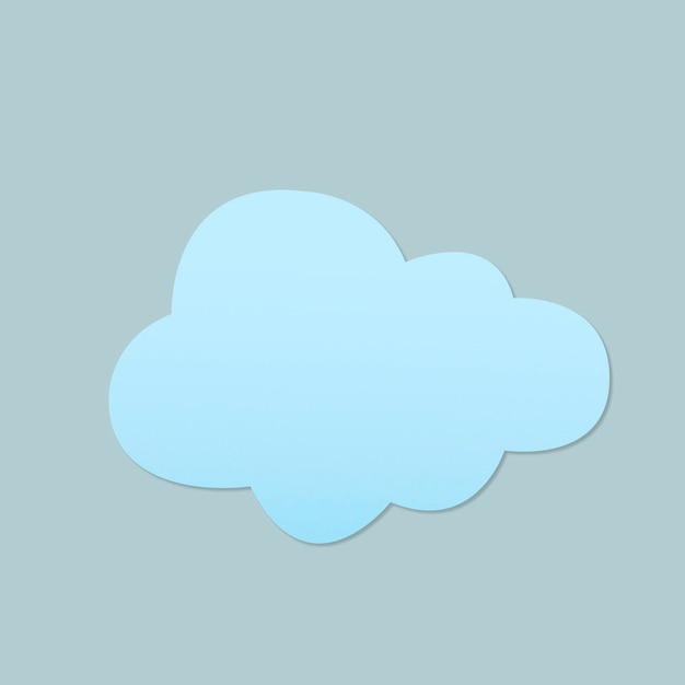 Free vector cute cloud sticker, printable weather clipart vector