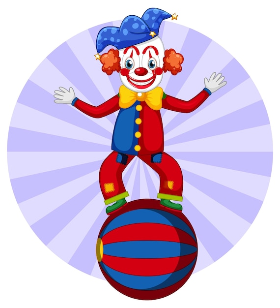 Free vector cute clown performing with ball