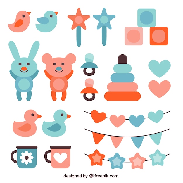 Cute collection of flat toys