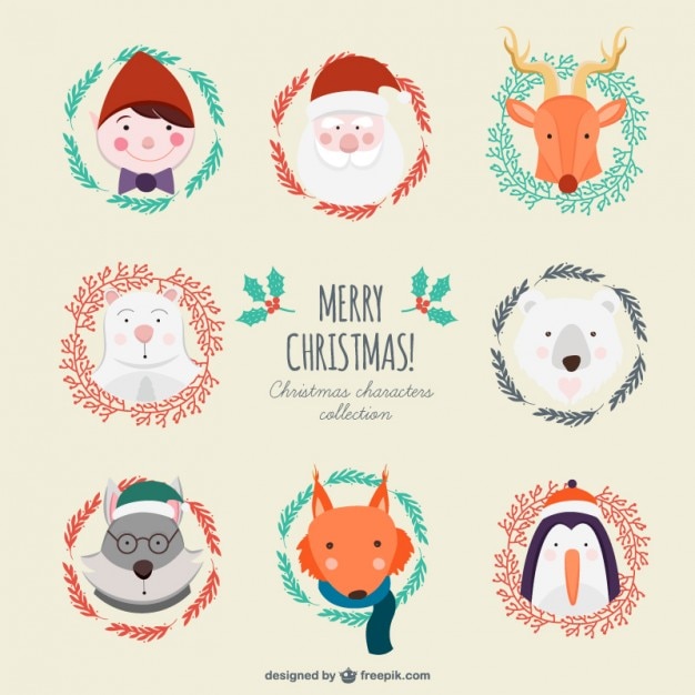 Download Free Cute Collection Of Christmas Characters Svg Dxf Eps Png Cut File Svg Download