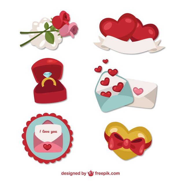 Cute collection of valentines day elements