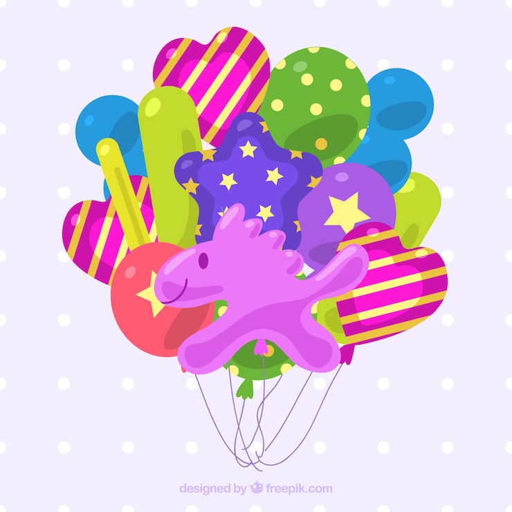 Free Vector cute and colorful decorative balloons