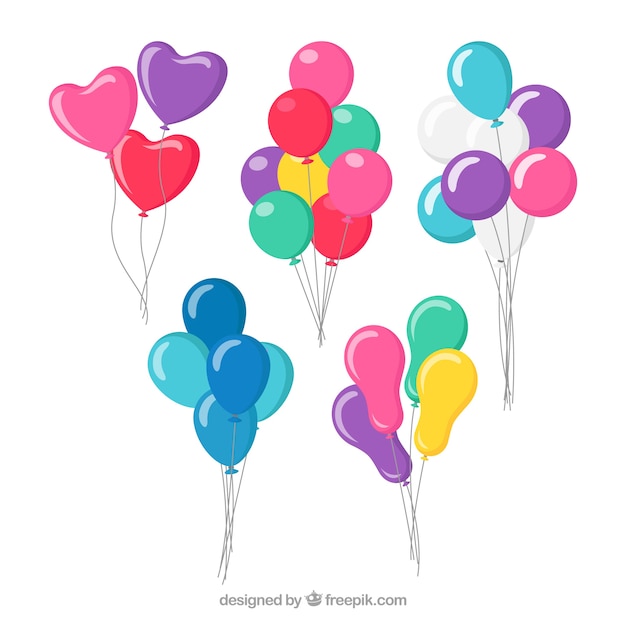 Free vector cute and colorful decorative balloons