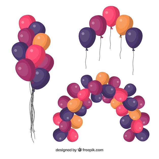 Free vector cute and colorful decorative balloons