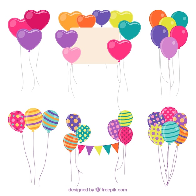 Free vector cute and colorful decorative balloons