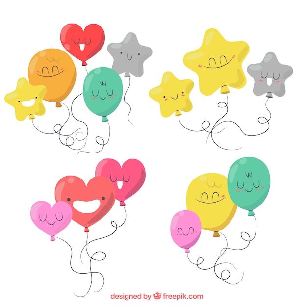 Free Vector cute and colorful decorative balloons