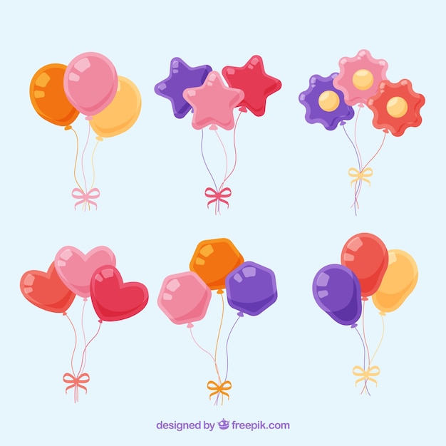 Free Vector cute and colorful decorative balloons