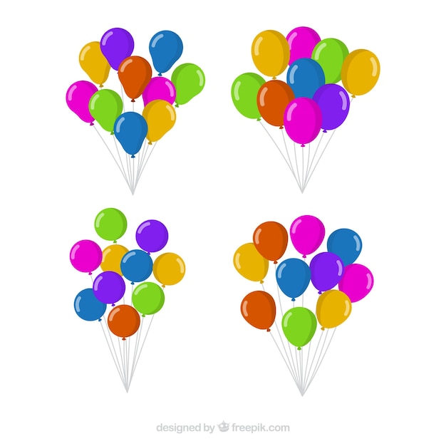 Vettore gratuito palloncini decorativi carini e colorati