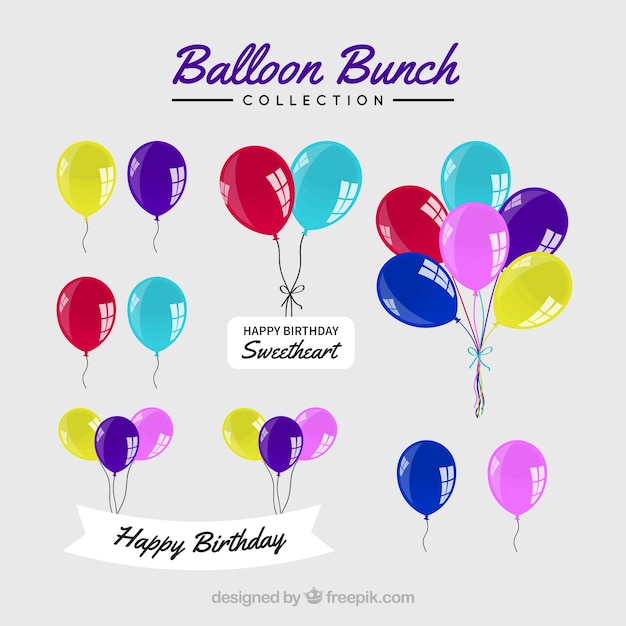 Free vector cute and colorful decorative balloons