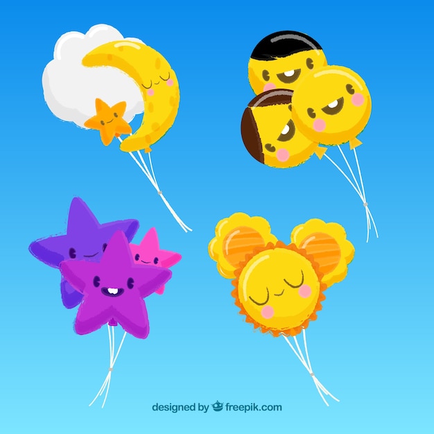 Free Vector cute and colorful decorative balloons