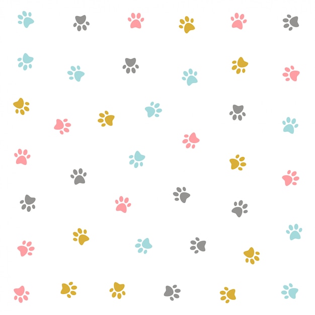 귀여운 다채로운 고양이 포로 패턴 디자인