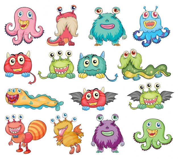 Cute and colorful monsters