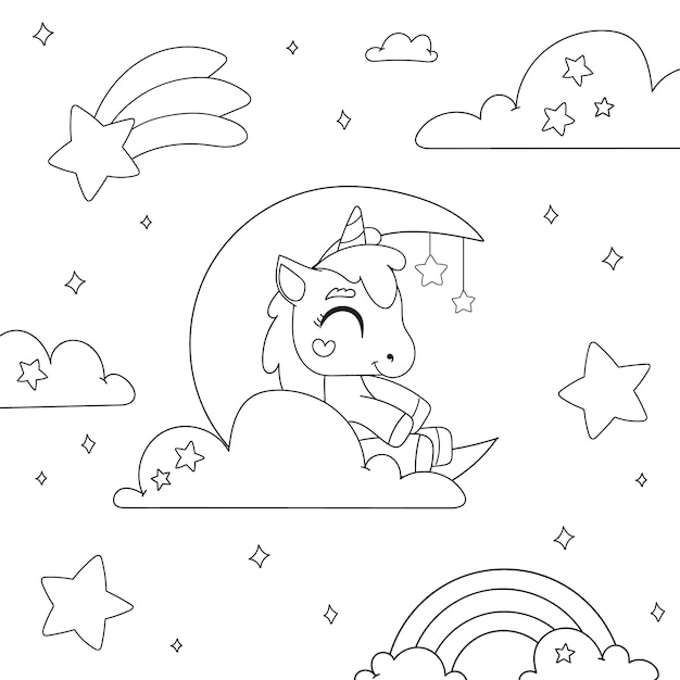 유니콘과 귀여운 색칠하기 책
