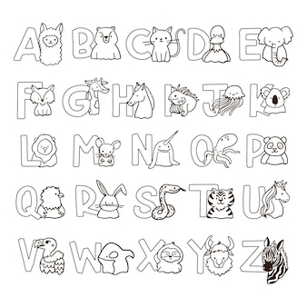 Cute coloring for kids with alphabet