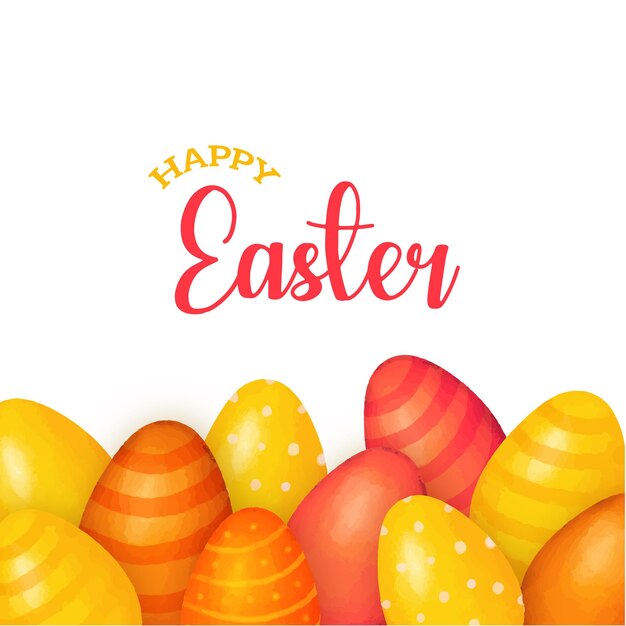 Cute Colourful Easter Sale Poster Banner with Eggs Free Vector