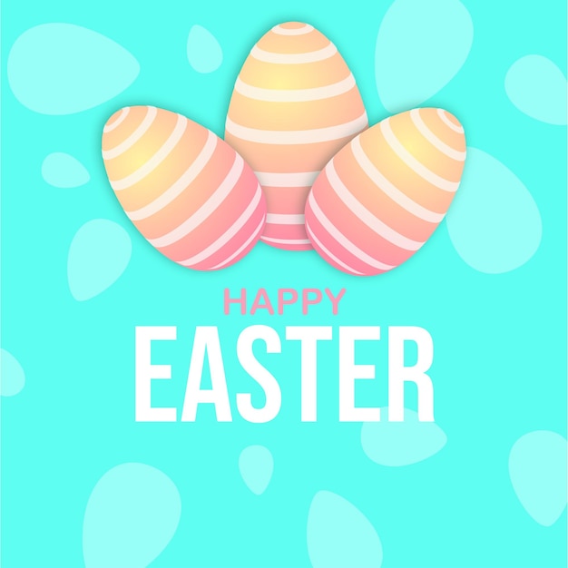 Free vector cute colourful happy easter sale poster banner blue orange background with eggs free vector