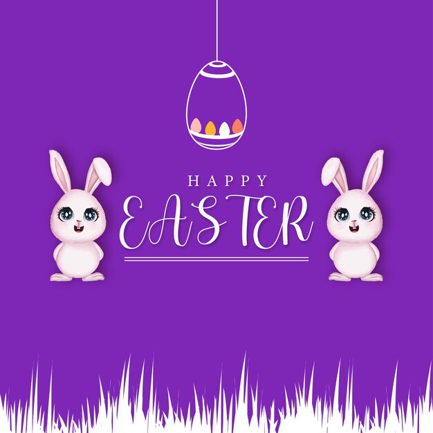 Cute Colourful Happy Easter Sale Poster Banner Dark Blue Pink Background with Eggs Free Vector