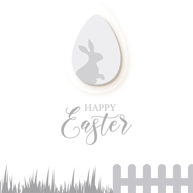 Free vector cute colourful happy easter sale poster banner grey white background with eggs free vector