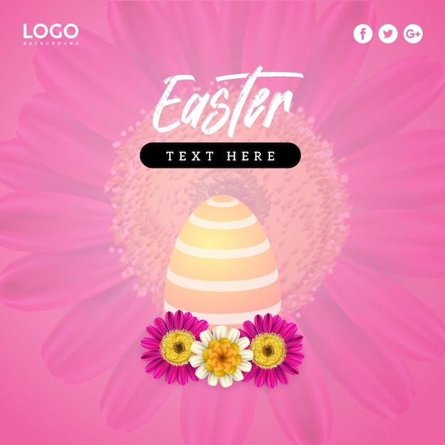 Free vector cute colourful happy easter sale poster banner pink background with eggs free vector