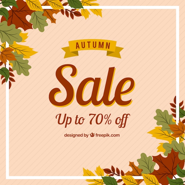 Free vector cute composition for autumn sale