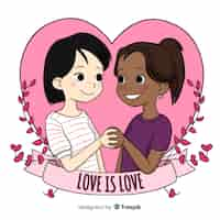 Free vector cute couple illustrated for valentines day