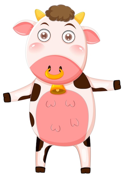 Cute cow cartoon character