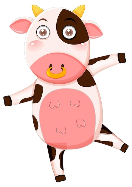 Cute cow cartoon character