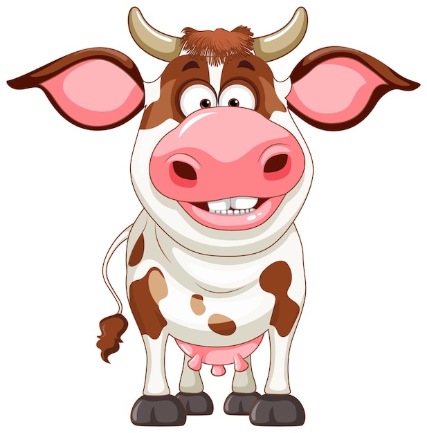 Free vector cute cow cartoon character