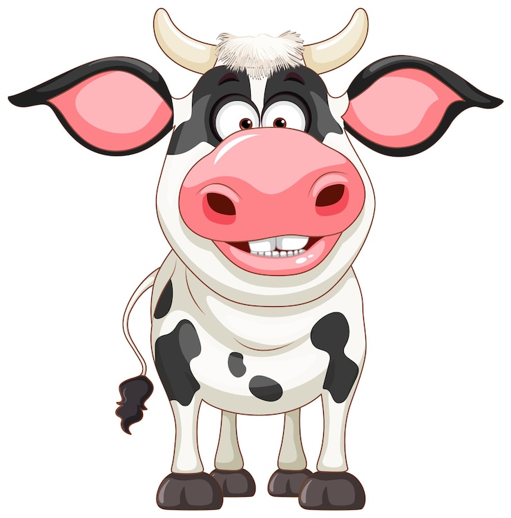 Free Vector cute cow cartoon character