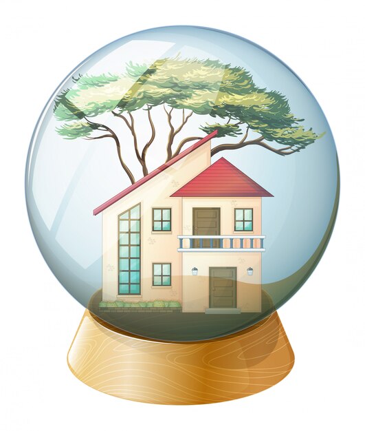 A cute crystal ball with a big house inside