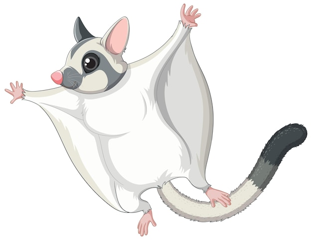 Free vector a cute cute sugar glider cartoon character