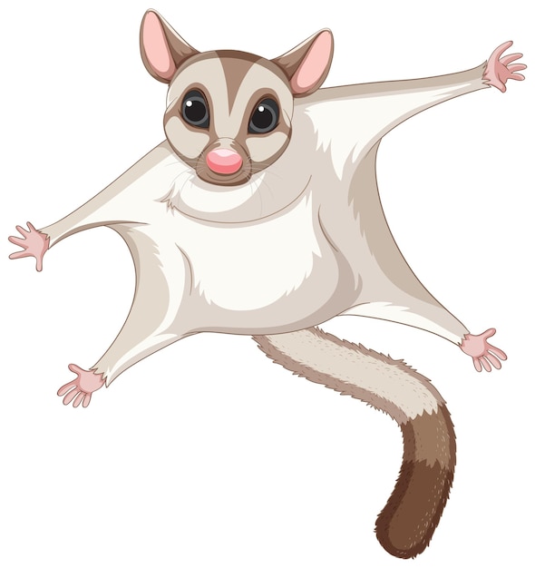 Free vector a cute cute sugar glider cartoon character