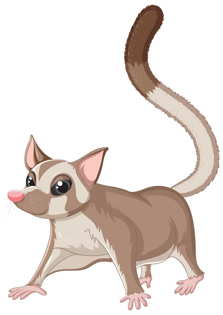 A cute cute sugar glider cartoon character