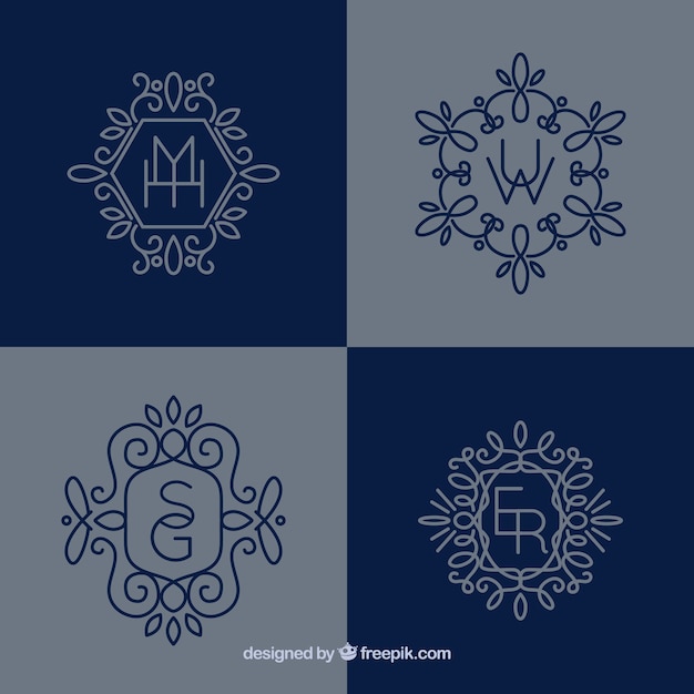 Free vector cute decorative monograms