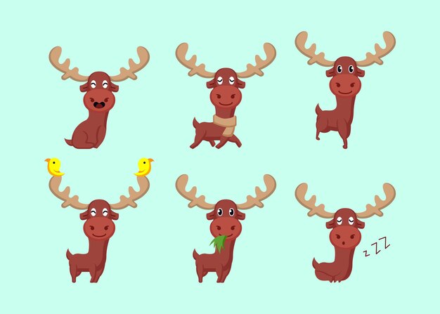 鹿の頭のレトロなイラストとメリークリスマス 無料のベクター