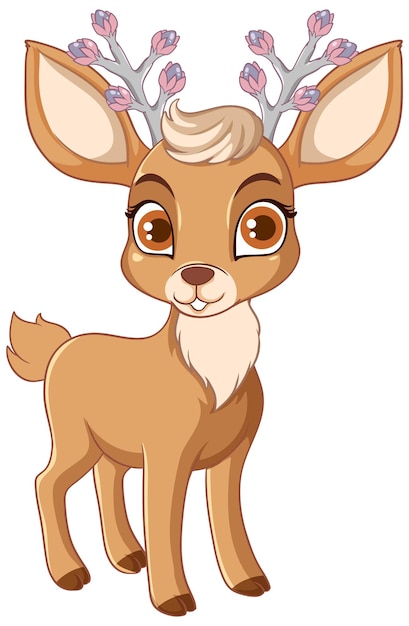 Free vector cute deer cartoon character